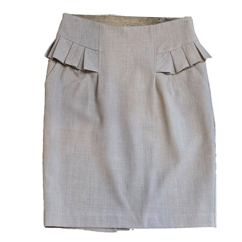 VENUS skirt size 4 beige pencil pleated ruffle career office midi
